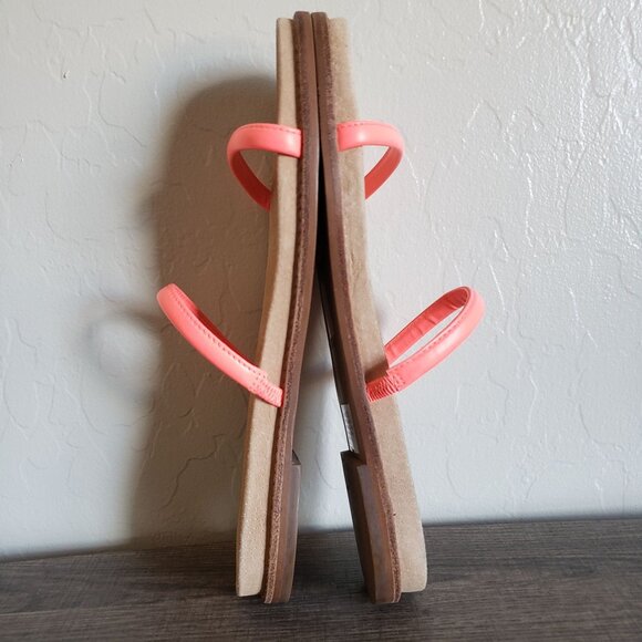 Madewell Bare Leather Slide Sandals Electric Pink Size Women's 7.5 Neon Slip-On - Picture 8 of 10